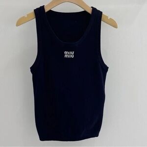Miu Miu Dark Blue Sleeveless Top